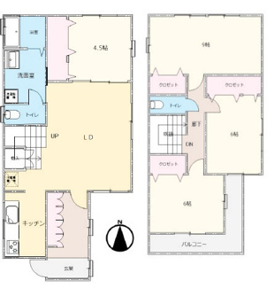 【間取り】 | 尼崎市戸ノ内町２丁目中古戸建 | ファミリー様におすすめの４LDKの間取りです♪