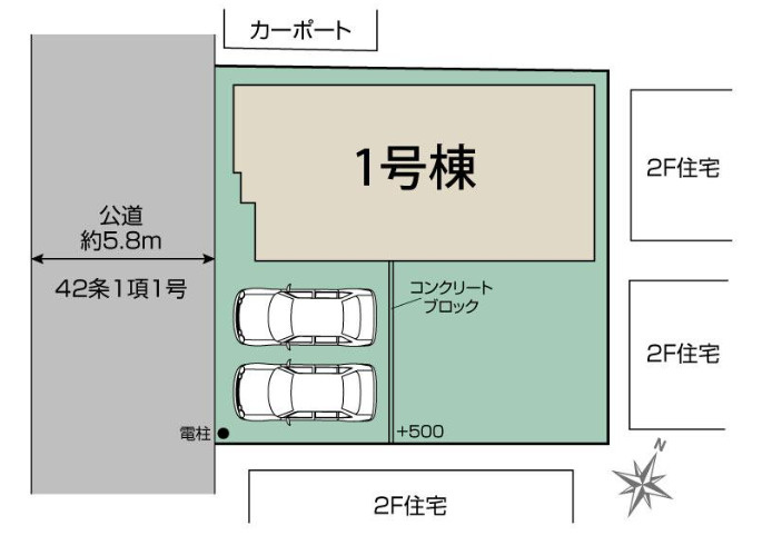 さいたま市西区指扇　新築一戸建て　ブルーミングガーデン　01の区画図|1号棟