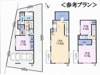 【土地図＋建物プラン例】 | 小比企町