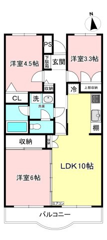 【間取り】 | サン・ヒル7 | カップルさんやファミリーさんにもオススメの3LDKタイプ！全室洋室で過ごしやすいですね☆