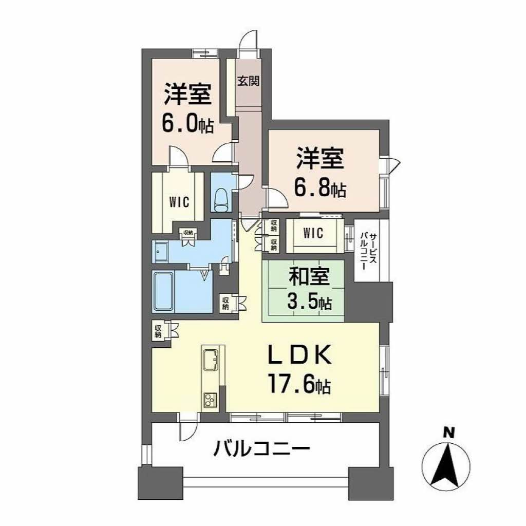 福岡市東区香椎照葉４丁目の賃貸マンションの間取り