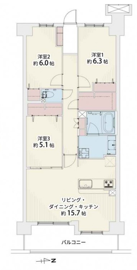 【間取り】 | グランシティ湘南海岸Ⅱガレリア・プラージュ