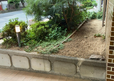 【中庭】 | めじろ台ハイム | 中庭（パティオ）とは、一つの建築物の内部に設けられた、壁などで囲われている庭のことを指します。コの字型、ロの字型が主流ですが、L字型の中庭もあります。最近では、インテリア性の高さからも人気があります。