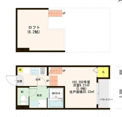 ハーモニーテラス山王Ⅱ　名古屋市賃貸　仲介手数料無料の間取り