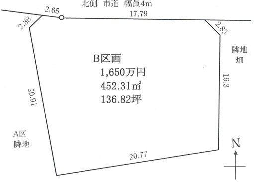 入間市宮寺売地の土地図