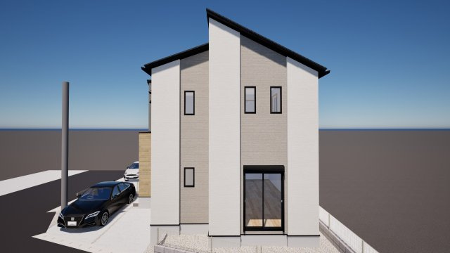 糟屋銀須恵町旅石26期2号棟の外観パース|外観パースです