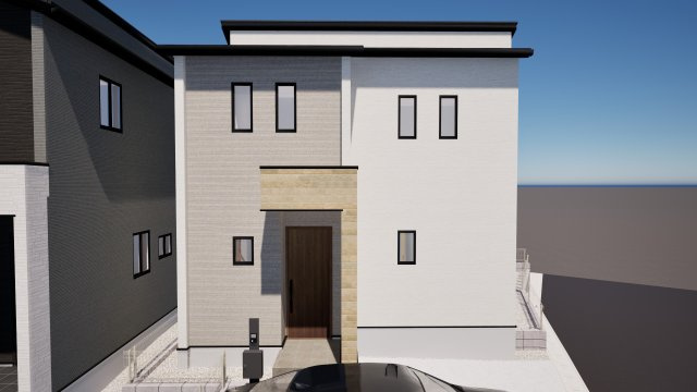 糟屋銀須恵町旅石26期2号棟の外観パース|外観パースです