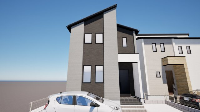 糟屋郡須恵町旅石26期1号棟の外観パース|外観パースです