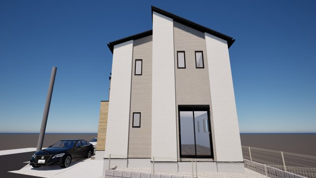 糟屋郡須恵町旅石26期1号棟の外観パース|外観パースです