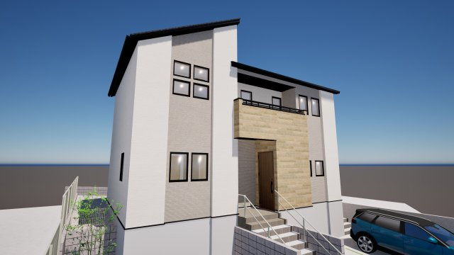 糟屋郡新宮町大字湊4期2号棟の外観パース|外観パースです