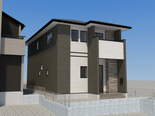 宗像市日の里7丁目3期2号棟の外観パース|外観パースです