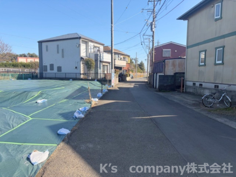 ◎高座郡寒川町一之宮4丁目　建築条件なし　売地　B区画の前面道路含む現地写真|前面道路の様子です◇