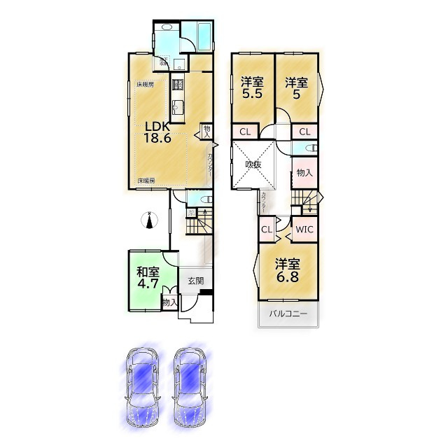 一乗寺中ノ田町 中古戸建の間取り