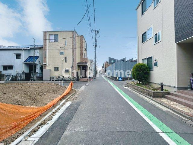 葛飾区新宿1丁目新築分譲住宅の前面道路含む現地写真|全面道路