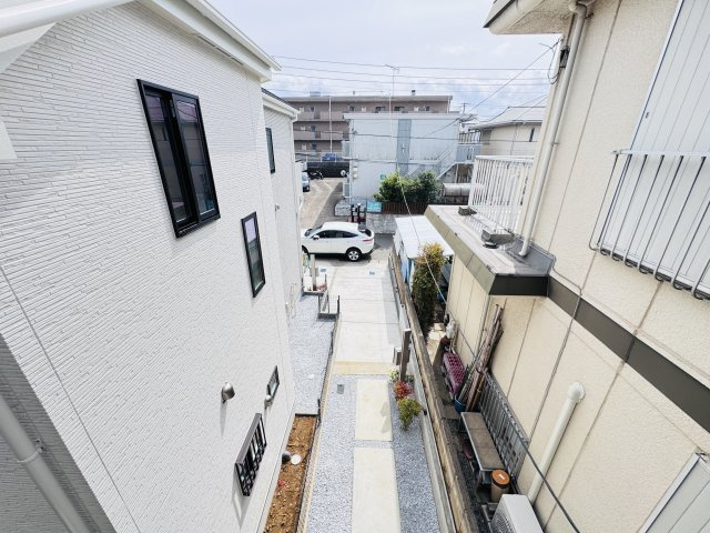 松戸市南花島３丁目新築戸建【上本郷第二小学校：9分】の展望|バルコニーより道路側眺望