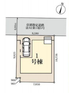 上尾市二ツ宮　新築一戸建て　リーブルガーデン　01の区画図|1号棟