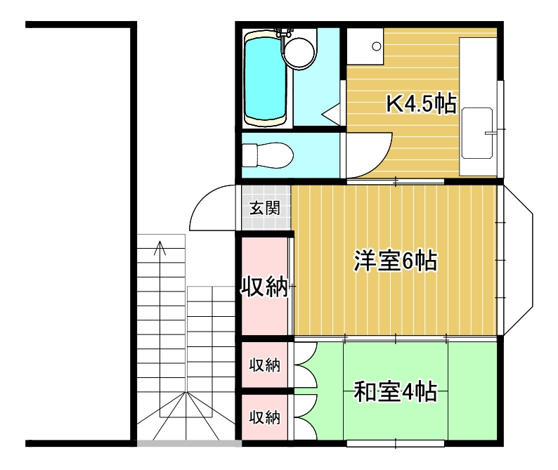 遠野市新町のアパートの間取り