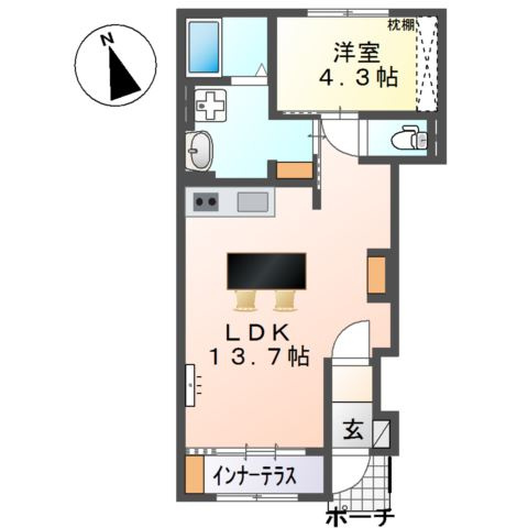 仮）スイートモダン船越の間取り