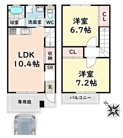 【間取り】 | アプト大堀【名古屋市賃貸・メゾネットタイプ】