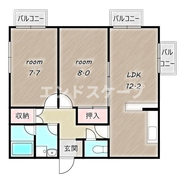 あさひレジデンス高崎上小鳥の間取り|高崎、前橋のお部屋探しはエンドスケープまで！お客様の理想お聞かせ下さい♪