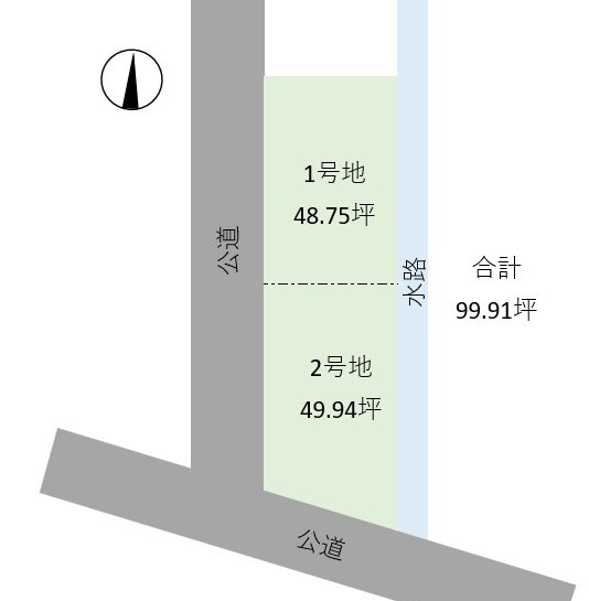 勝原区朝日谷土地 2号地の土地図