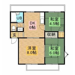 岸和田市摩湯町のハイツの間取り