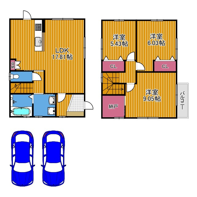 フジパレス戸建賃貸羽曳が丘西の間取り