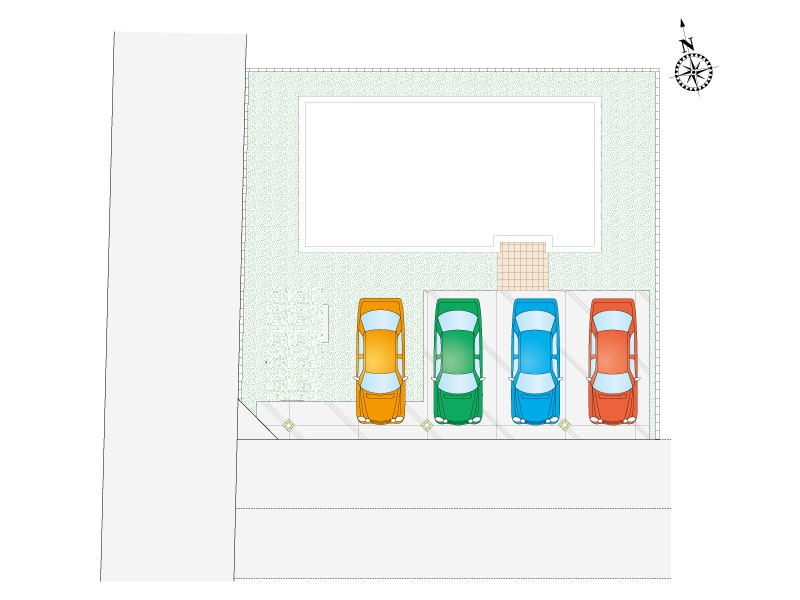【東小保方町4区画　1号棟　配置図】