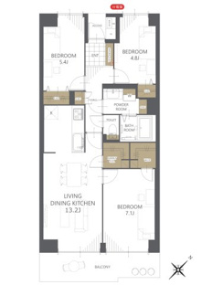 【間取り】テイジン川越旭町ビューハイツ 