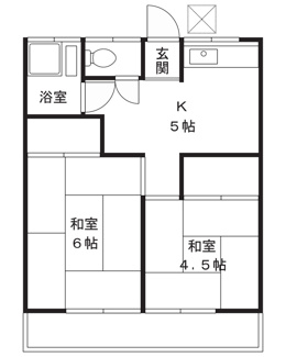 【間取り】 | コーポ卯月