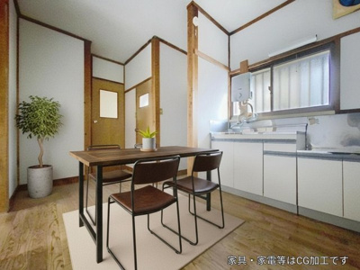 【居間・リビング】 | コーポ卯月 | ※ＣＧ家具を配置したお部屋の画像です。