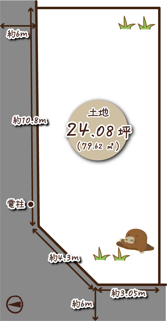 羽束師志水町　建築条件無土地の土地図