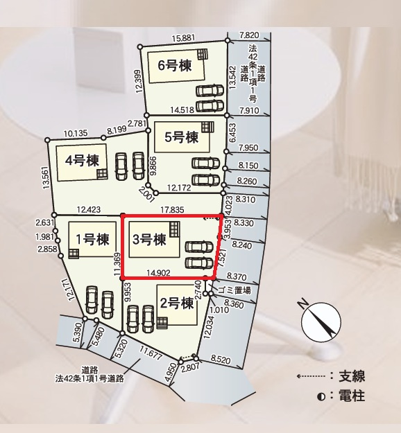 Cradlegarden　 那珂市瓜連　第14　3の前面道路含む現地写真|並列駐車可能なカースペース確保。気になる他の物件と合わせての現地ご案内も可能です。HPから、またお電話でも、お気軽にお問い合わせください。

