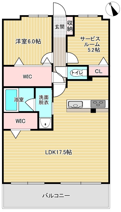 ペルシュ城山の間取り|2LDK