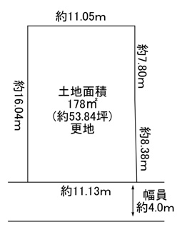 【土地図】 | 川西市鼓が滝１丁目13の8　建築条件無し土地