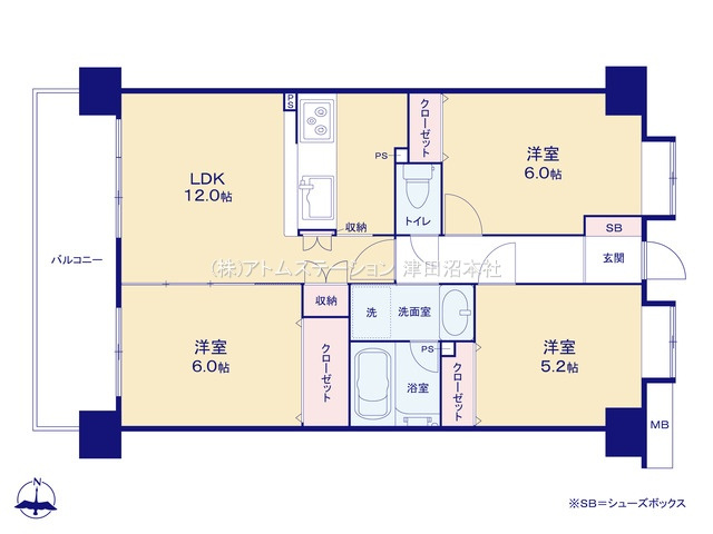 【間取り】 | アトムセレクト　セレナハイム津田沼アブリール5階
