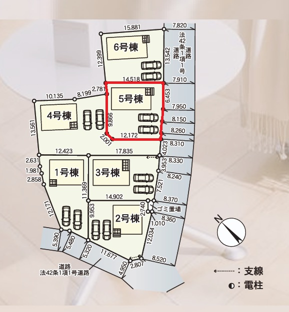 Cradlegarden　 那珂市瓜連　第14　5の区画図|並列駐車可能なカースペース確保。気になる他の物件と合わせての現地ご案内も可能です。HPから、またお電話でも、お気軽にお問い合わせください。

