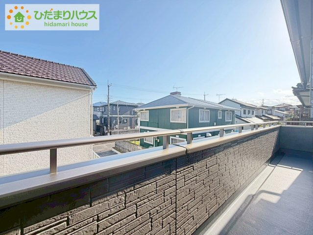 日立市相田町5期　新築戸建のバルコニー|広々としたバルコニー。お洗濯物もぜーんぶ干せちゃいます！！