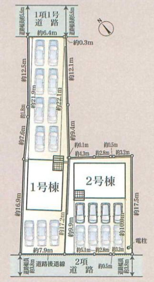 中央区河輪町　第2　1号棟の区画図|西側　1号棟です！