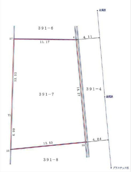 岡山市北区平田の区画図