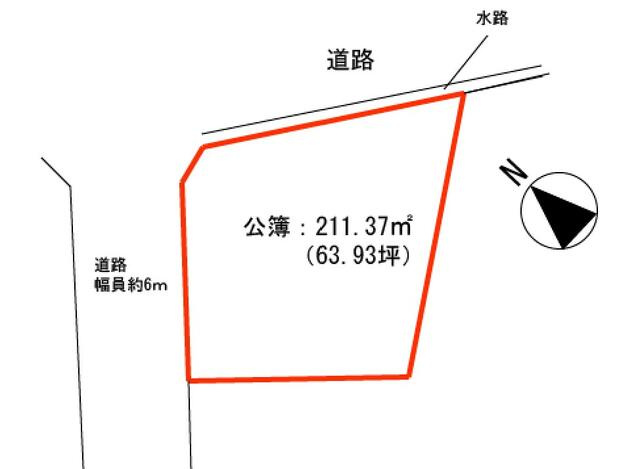 小郡市小郡　売り土地の土地図