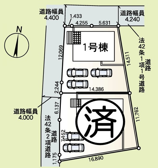 Cradle garden　太田市新田木崎町第10の区画図|図面と現況が異なる場合、現況を優先とします。【1号棟】