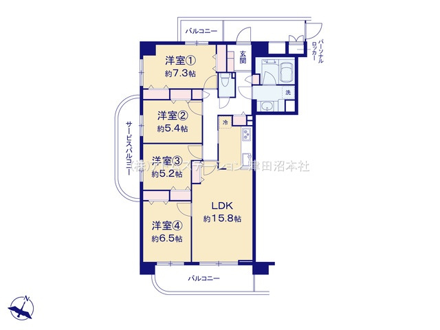 【間取り】 | アトムセレクト　ネオハイツ船橋薬円台公園　8階
