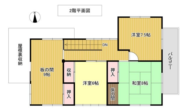 西伯郡伯耆町大殿　中古住宅の間取り|2階