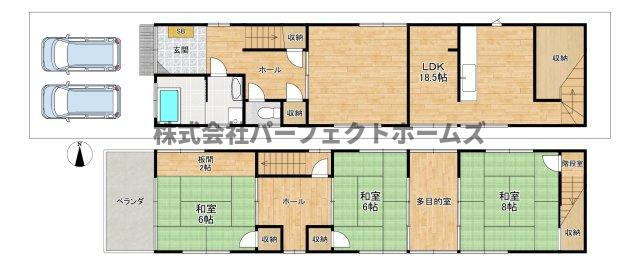 香里園町戸建　賃貸の間取り