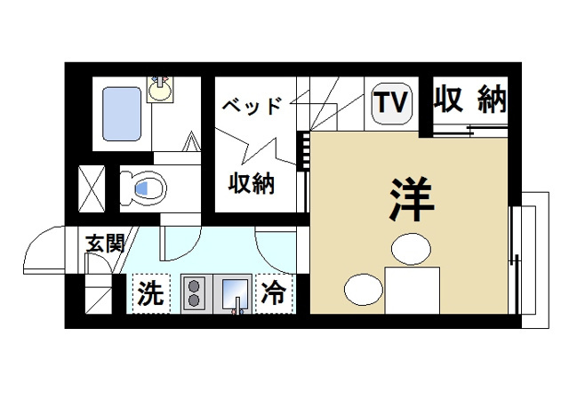 レオパレスグッドウエストの間取り|機能的で快適な単身者向けの物件です