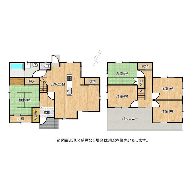 守山市金森町　中古戸建ての間取り