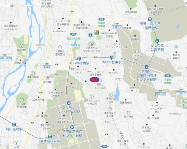 宇都宮市清原台２丁目　土地の地図