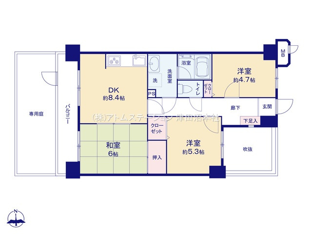【間取り】 | アトムセレクト　朝日パリオ津田沼2階