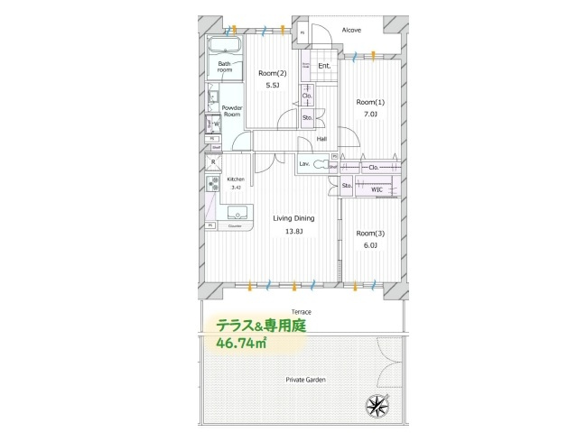 【間取り】 | レクセルプラッツァみずほ台 | 3LDK